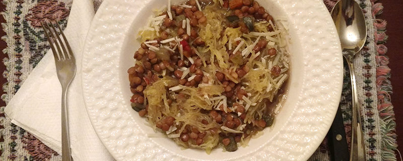 Healthy Lentils Recipe with Spaghetti Squash